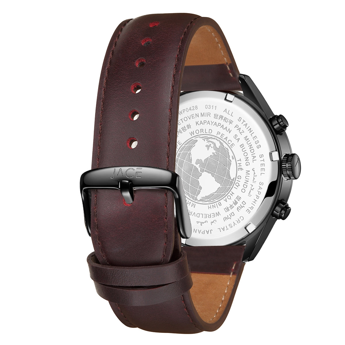 "DHELI" MEN`S LEATHER BAND CHRONOGRAPH WATCH