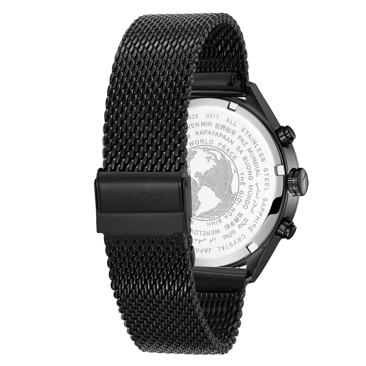 "LOS ANGELES" MEN`S MESH BAND CHRONOGRAPH WATCH