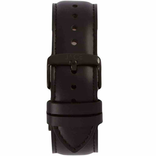 Men’s Leather Band - Black Band, Black Buckle 22MM