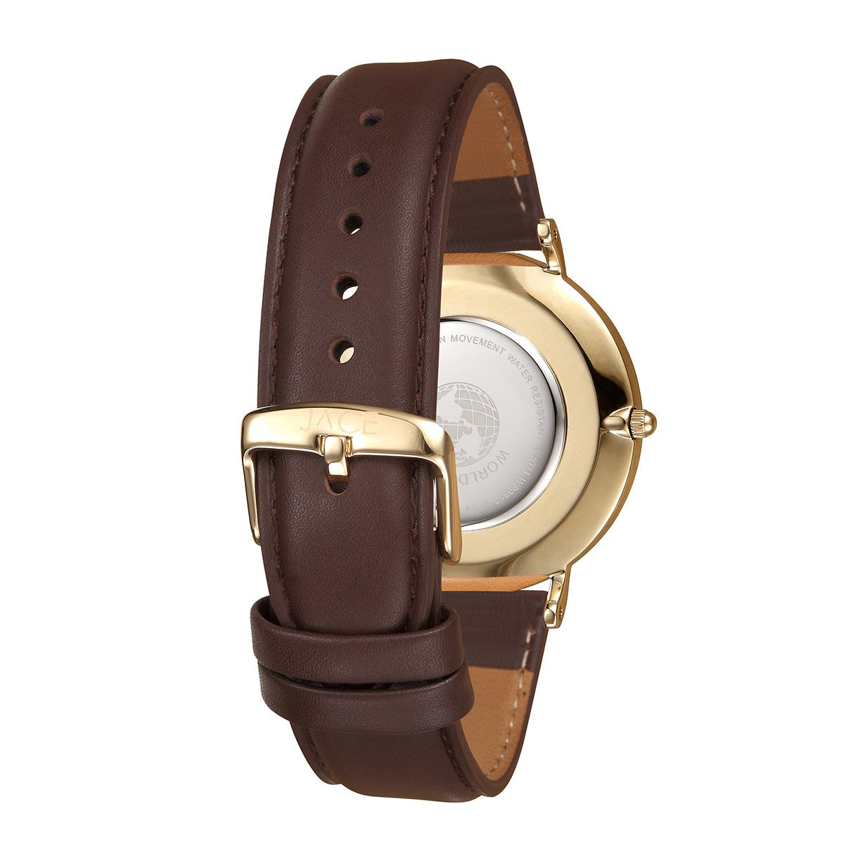 JACE - "PARIS" MEN`S LEATHER BAND WATCH