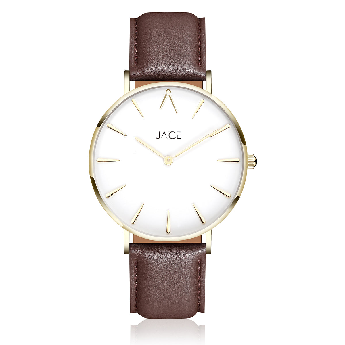 JACE - "PARIS" MEN`S LEATHER BAND WATCH