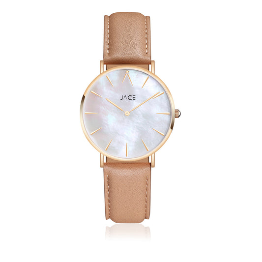 JACE - "BUDAPEST" WOMEN`S LEATHER STRAP WATCH