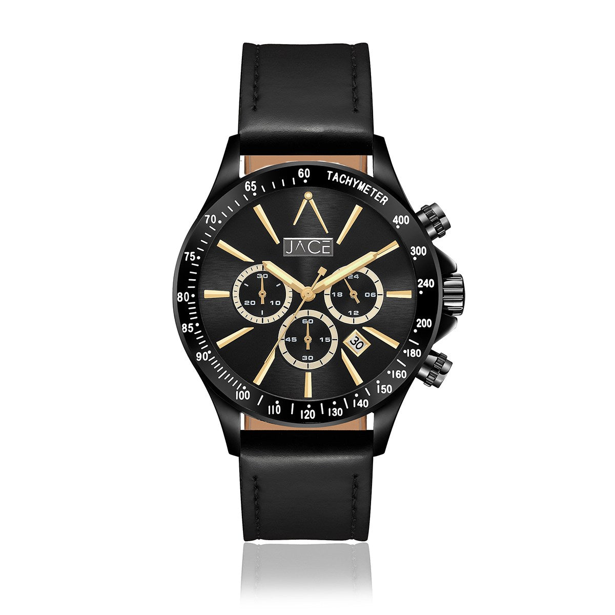 JACE - "DHAKA" MEN`S LEATHER BAND CHRONOGRAPH WATCH