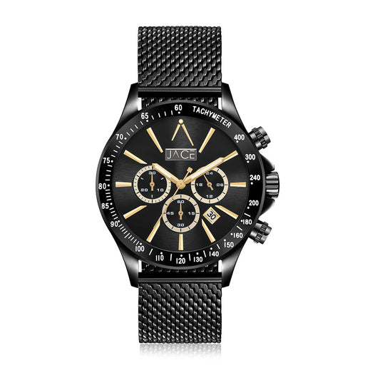 JACE - "ROSEAU" MEN`S MESH BAND CHRONOGRAPH WATCH