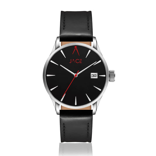 JACE - "TALLINN" MEN`S LEATHER BAND WATCH