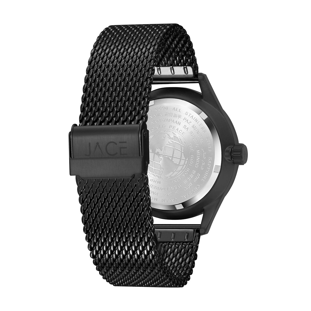 JACE - "BORNEO" MEN`S MESH BAND WATCH