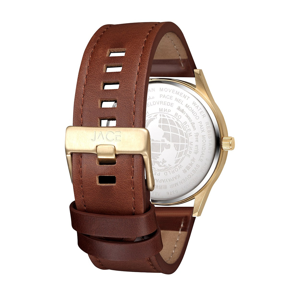 JACE - "SANTIAGO" MEN`S LEATHER BAND WATCH