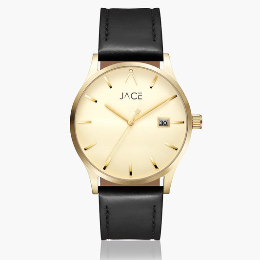 JACE - "SAN JUAN" MEN`S LEATHER BAND WATCH