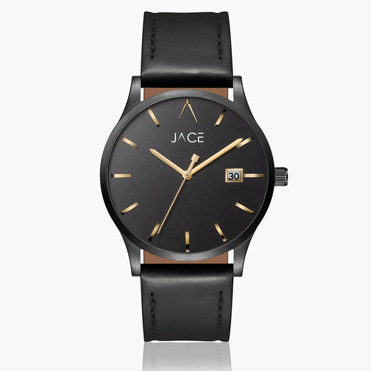 JACE - "GUAM" MEN`S LEATHER BAND WATCH