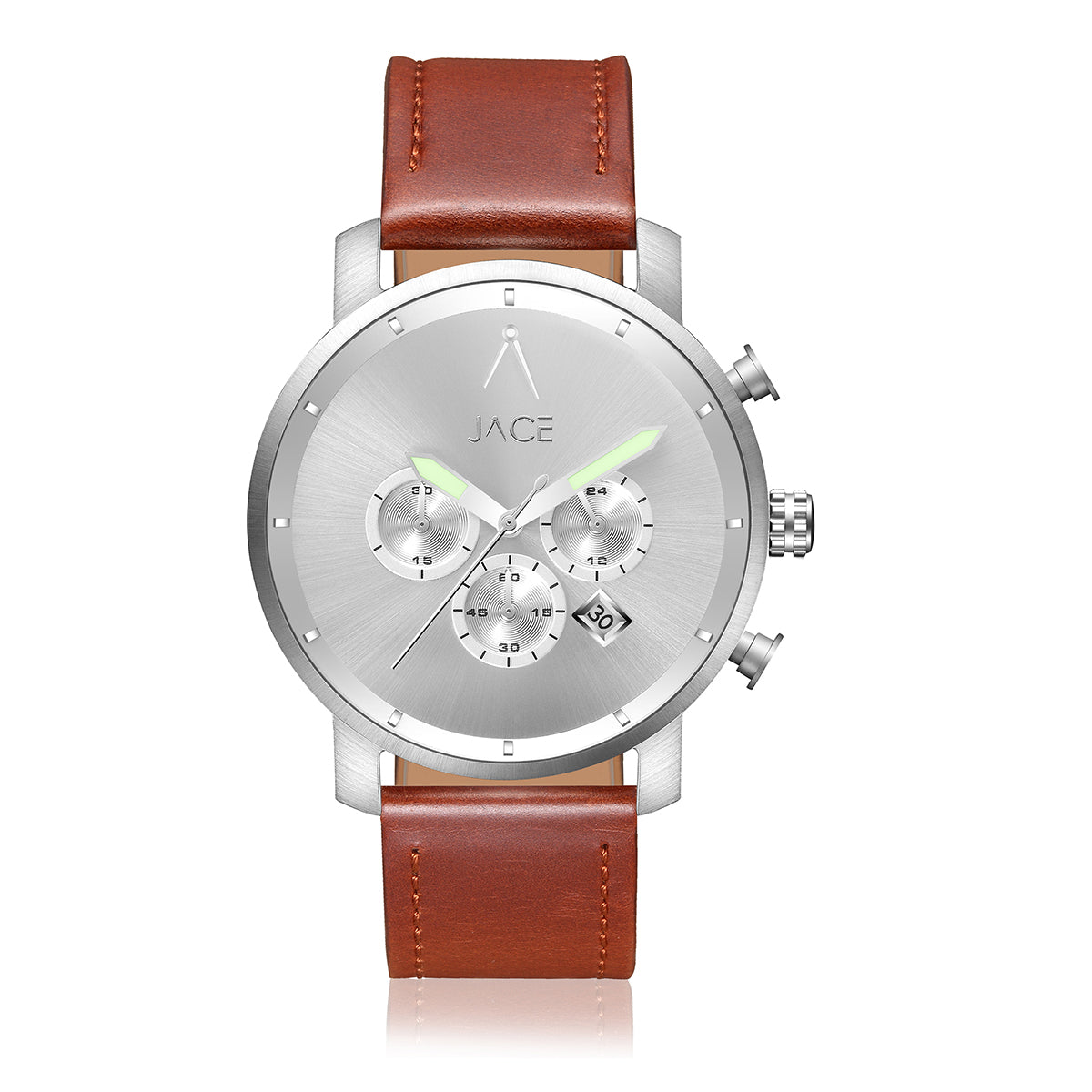 JACE - "ALGIERS" MEN`S LEATHER BAND CHRONOGRAPH WATCH