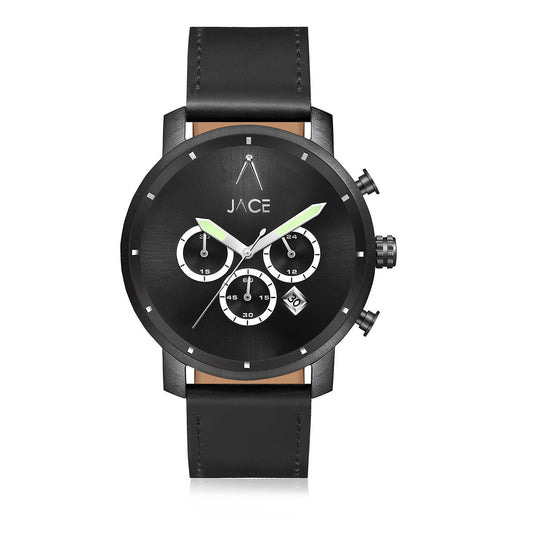 JACE - "BERLIN" MEN`S LEATHER BAND CHRONOGRAPH WATCH