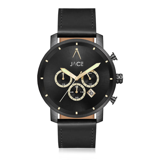 JACE - "BORA BORA" MEN`S LEATHER BAND CHRONOGRAPH WATCH